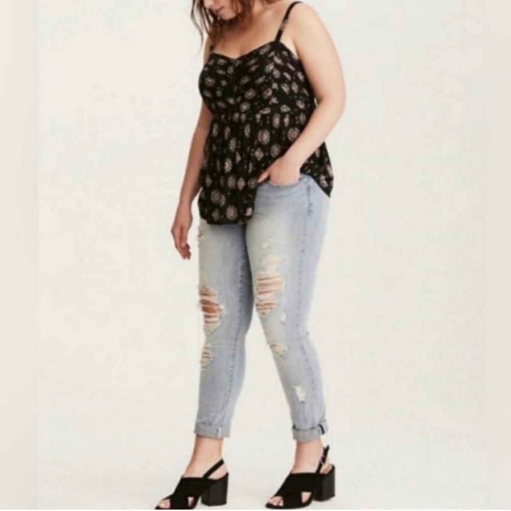 medallion zip front babydoll tank 